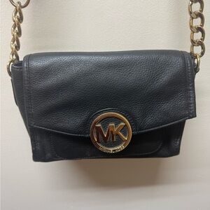 Michael Kors Black Leather Crossbody Bag